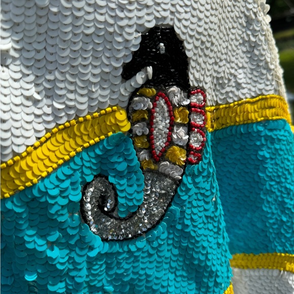 Vintage Cache Nautical Sequin Coat, oversized small. - Picture 7 of 11